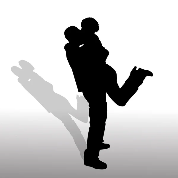 Silhouette vectorielle de couple . — Image vectorielle