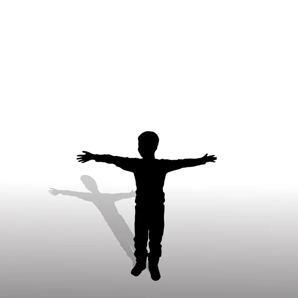 Vector silhouet van jongen. — Stockvector