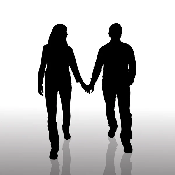 Vector silhouette of couple. — Stock Vector