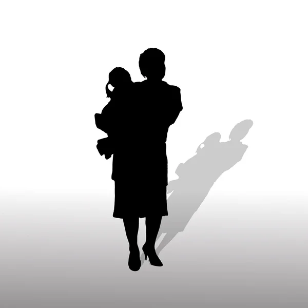 Vector silhouette of family. — Stock Vector