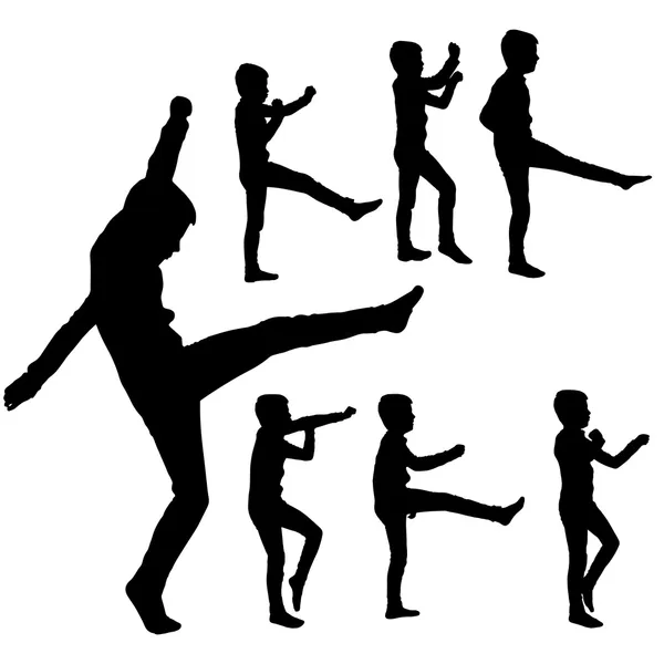 Vector silhouet van jongen. — Stockvector