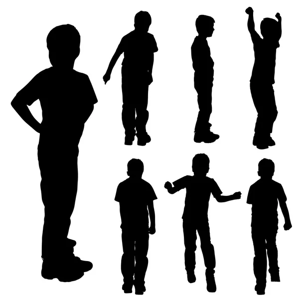 Vector silhouette of boy. — Stock Vector