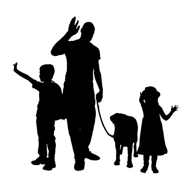 Familie mit Hund — Stockvektor