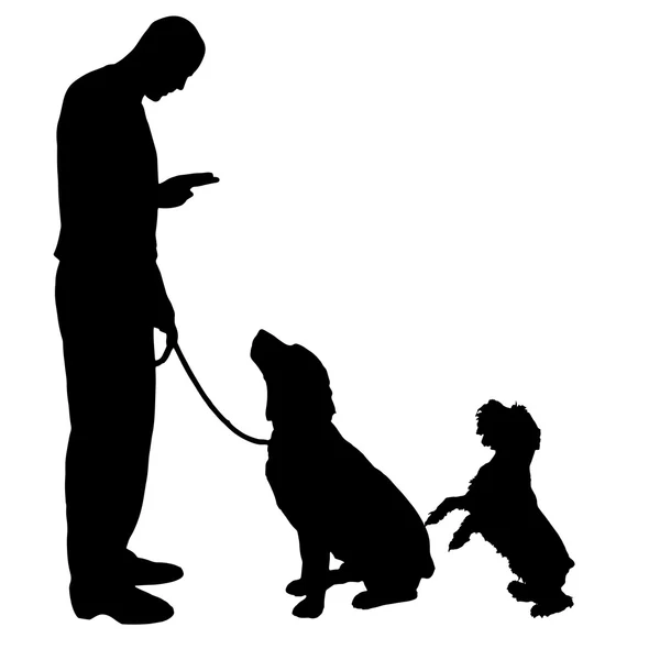 Man met honden — Stockvector