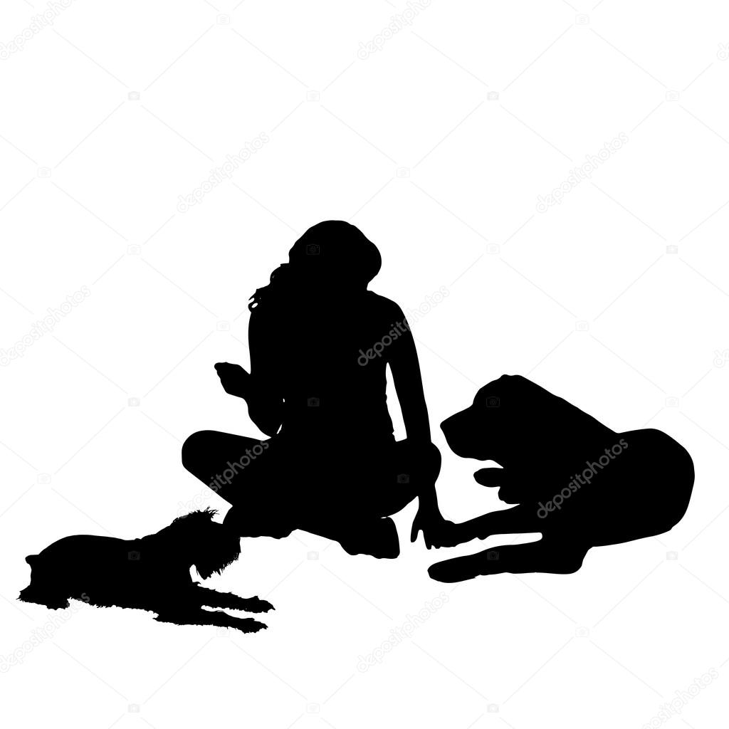 Woman and dogs