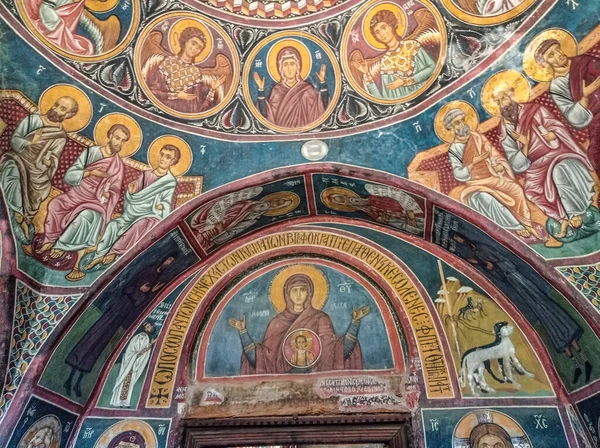 Церковь Панагии Асину Возведенная 1099 Году Одновременно Расписана Фресками Восстановленная — стоковое фото