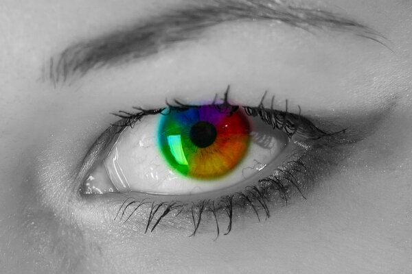 Colorful rainbow eye
