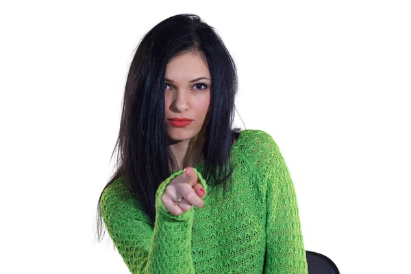 Ragazza in maglione verde — Foto Stock