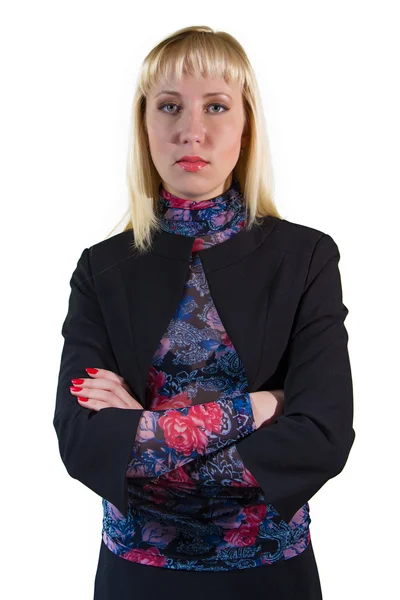 Frau in schwarzer Jacke — Stockfoto