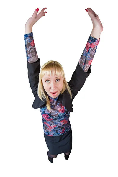 Funny girl in suit — Stock Photo, Image