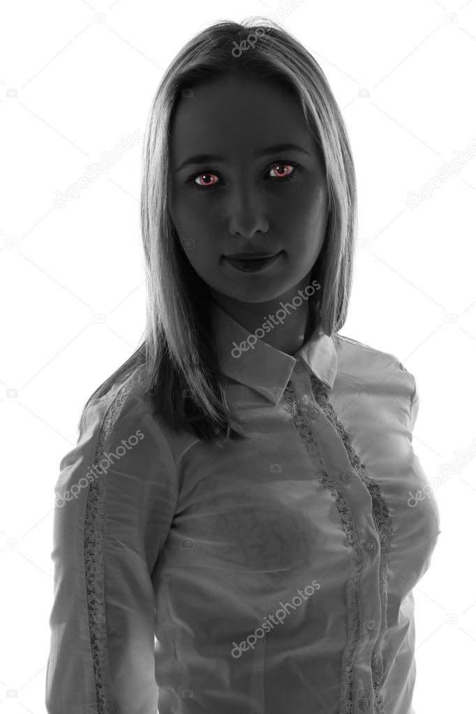 Fantasy woman with red eyes