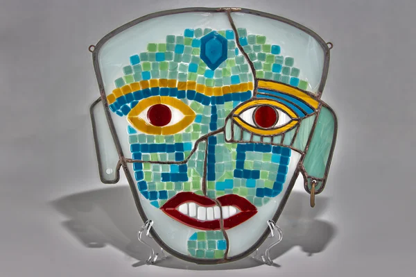 Colorful mask of stained glass — Stock Photo, Image