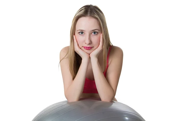 Girl with ball — Stock Photo, Image