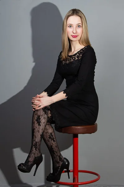 Portrait of sitting girl — Stock Photo, Image