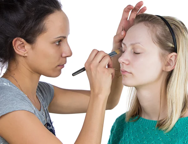 Menina fazendo maquiagem — Fotografia de Stock