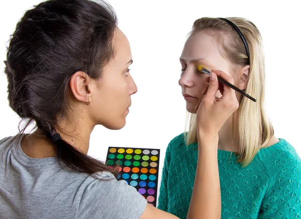Maquillaje con paleta — Foto de Stock