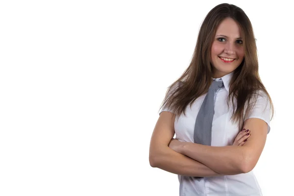 Retrato de una mujer de negocios con los brazos cruzados — Foto de Stock