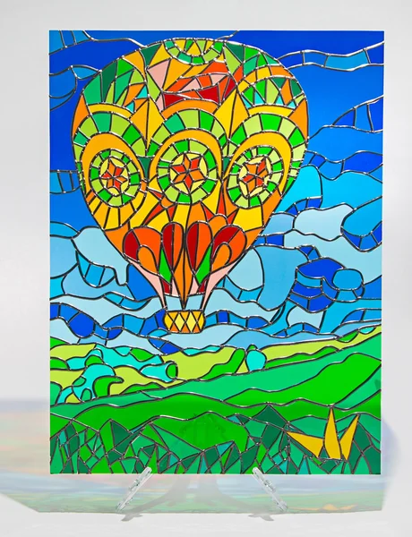 Stained glass - air baloon — Stock Photo, Image