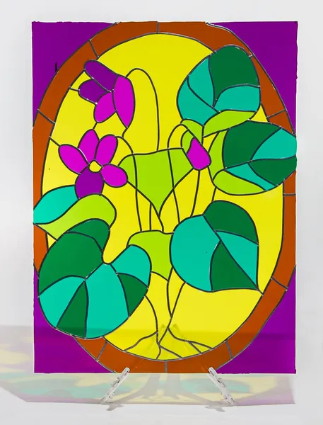 彩色玻璃-植物 — 图库照片