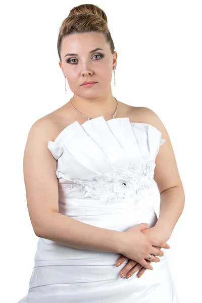 Stehende Frau im Brautkleid — Stockfoto