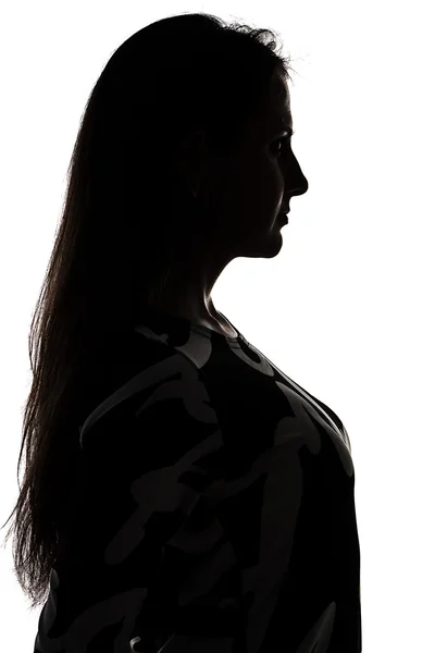 Silhouette eines Frauenprofils — Stockfoto