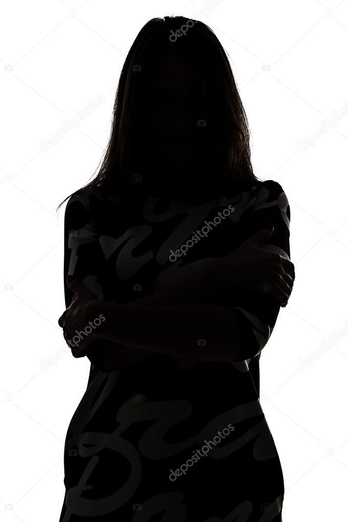 Silhouette of a woman in shadow
