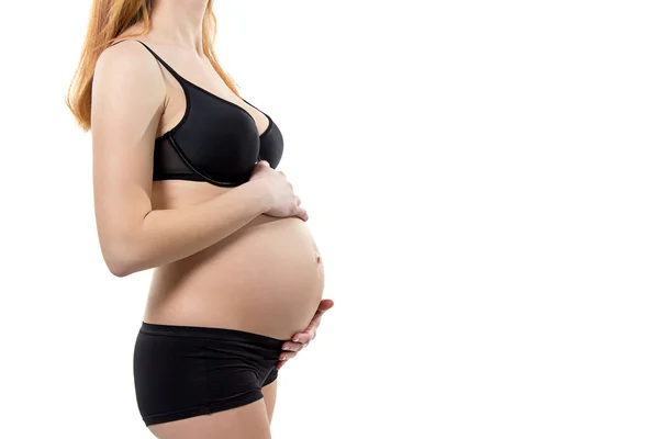 Corps de la femme enceinte avec ventre — Photo