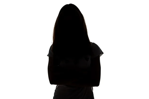 Silhouette di ragazza adolescente — Foto Stock