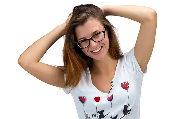 Chica feliz con gafas —  Fotos de Stock