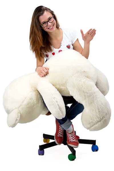 Teenager with teddy bear — Stock Photo, Image