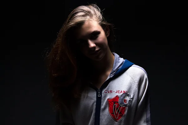 Teenager girl in shadow — Stock Photo, Image