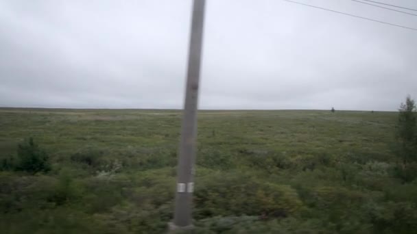 Disparos del paisaje norte desde el tren en movimiento — Vídeos de Stock