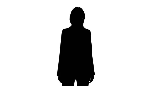 Photo of womans silhouette in suit jacket — Stock Photo, Image