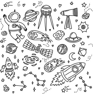 Vektör alanı çizimi. Siyah beyaz modern karalama..