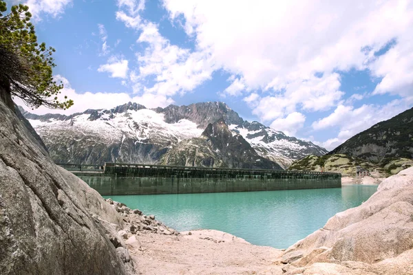 Alpen Pegunungan Indah Lanskap Dengan Danau Air Pirus Dan Pemandangan — Stok Foto