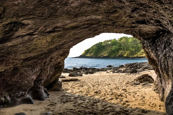 Secret Beach from inside the Cave — Stock Photo, Image