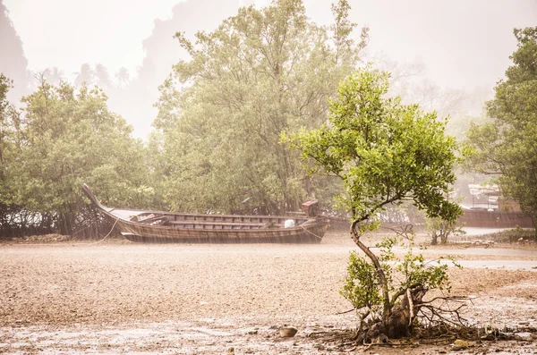 Railay Beach under a tropical rain - Ao Anng, Thailand — Stock Photo, Image