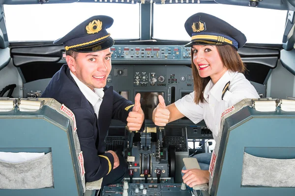 Young Pilots in Flight Simulator — Stock Photo, Image