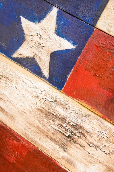 Bandeira americana pintada em madeira — Fotografia de Stock