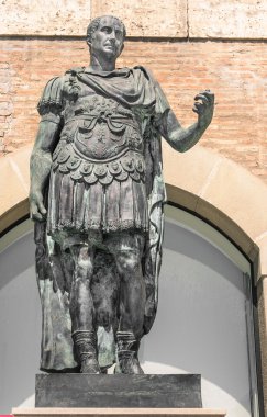Statue of Gaius Julius Caesar in Rimini, Italy clipart