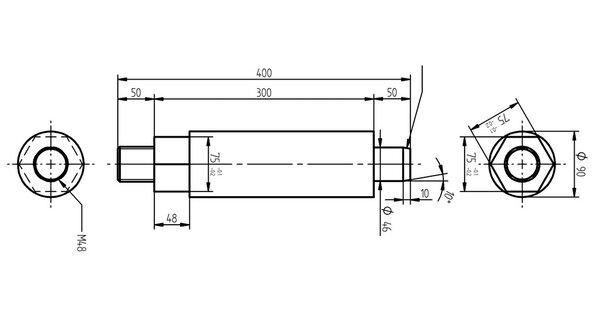 Инженерный проект с секциями и мерами - центрирующий штифт
