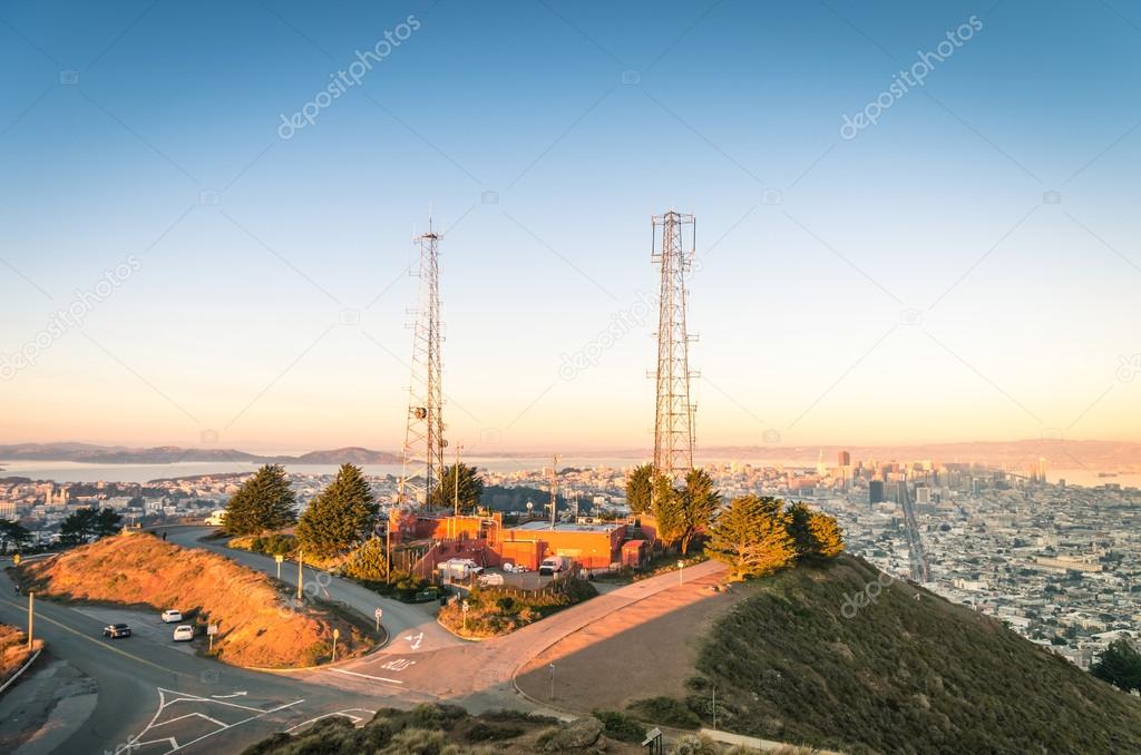San Francisco skyline from Twin Peaks before Sunset
