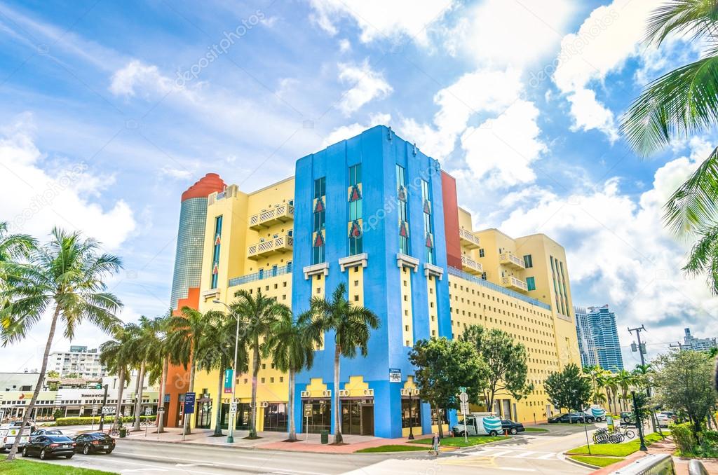 miami december 2 2013 art deco buildings at the crossroad of