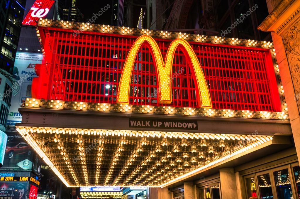 NEW YORK - NOVEMBER 22, 2013. illuminated neon sign with the world famous 