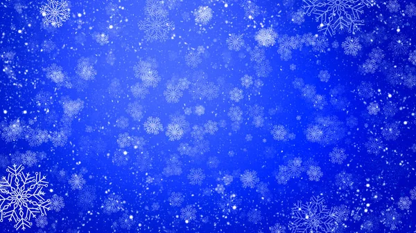 Tło Pięknymi Śnieżynki Nowy Rok Boże Narodzenie — Zdjęcie stockowe