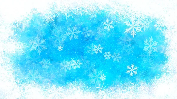 背景与美丽的雪花为新年和圣诞节 — 图库照片