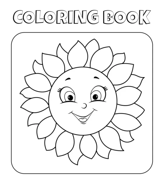 Sunflower Coloring Page Kids — Wektor stockowy
