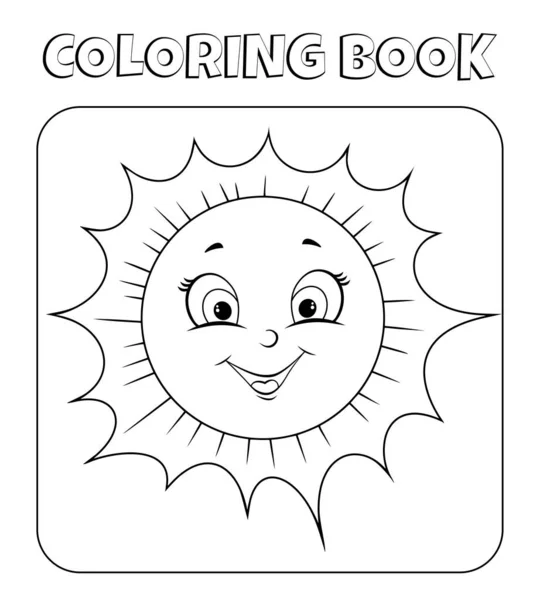 Warm Summer Sun Coloring Page — стоковый вектор