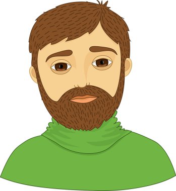 kahverengi gözlü, sakallı adam yeşil kazak