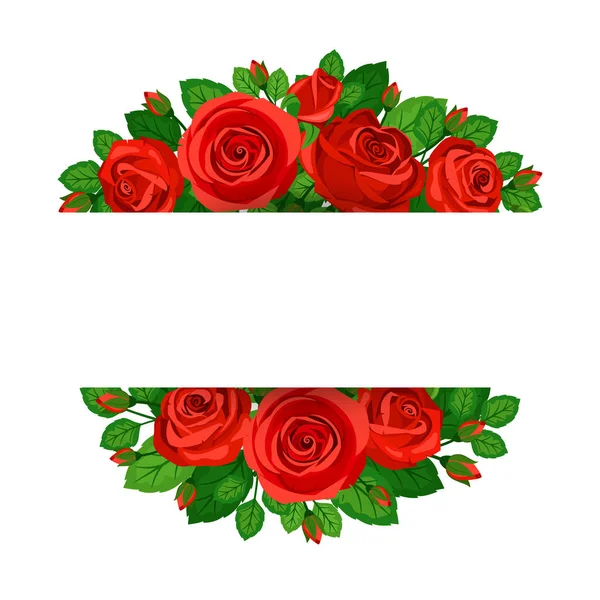 Красиве Запрошення Красивими Червоними Векторними Трояндами — стоковий вектор